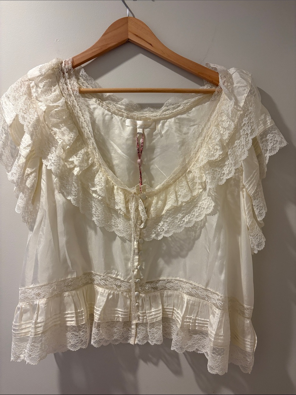 LoveShackFancy Ivory Persine Top
